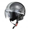 リード O-ONE シールド付ハーフヘルメット BK/SL フリー